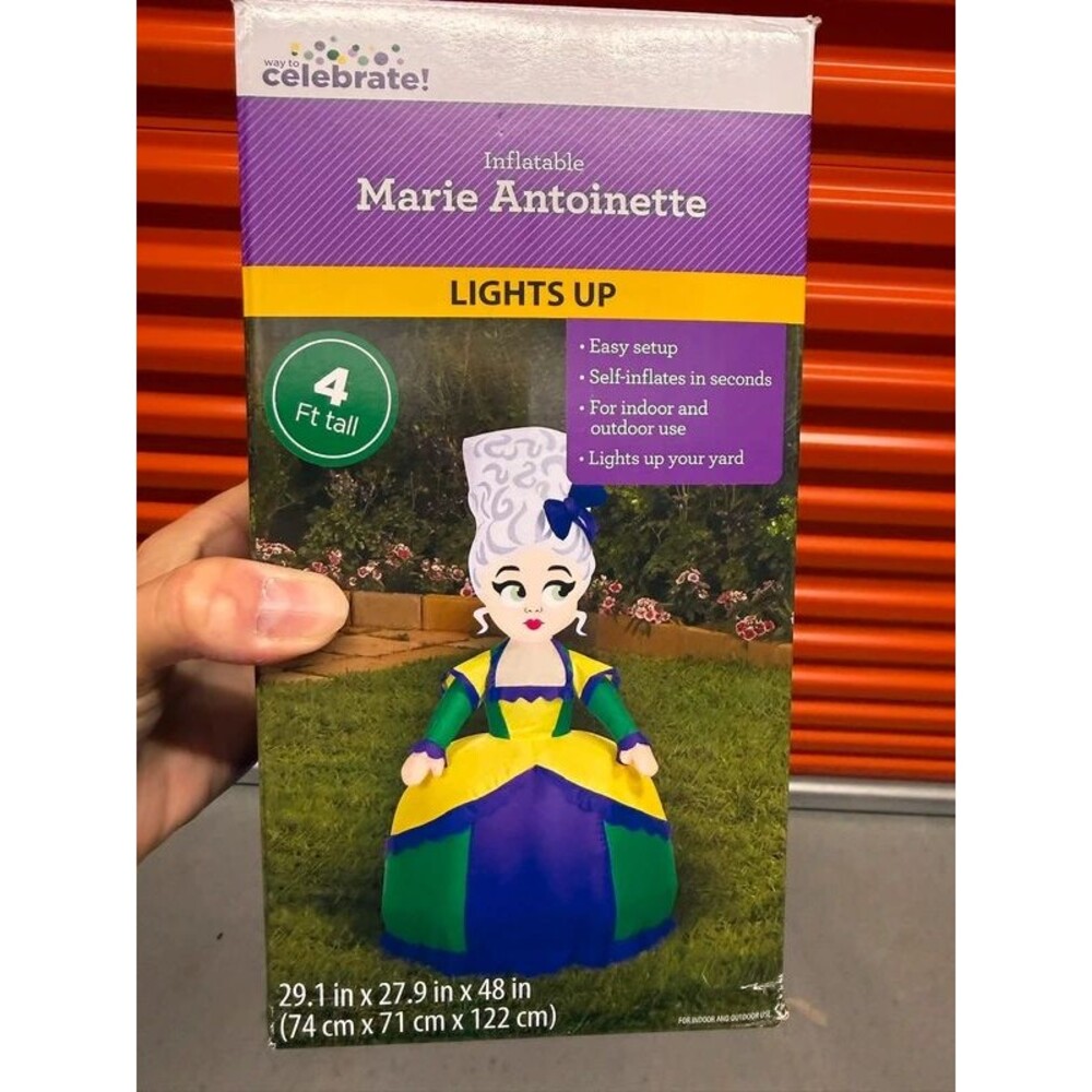 Gemmy Marie Antoinette Marci gras inflatable 4’ tall new